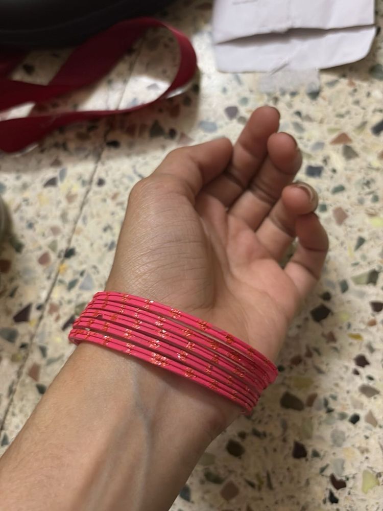 Pink &amp; Gold Bangle Set