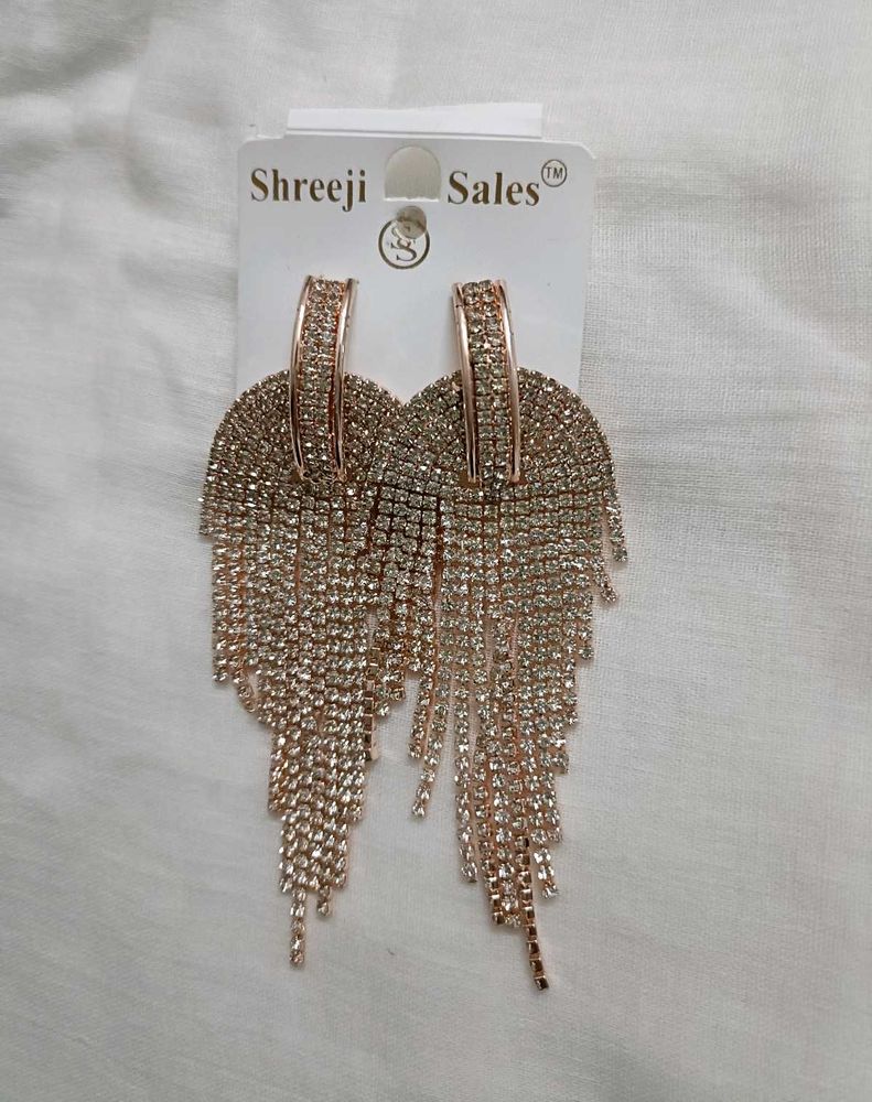 Sparkling Rhinestone Fringe Earrings