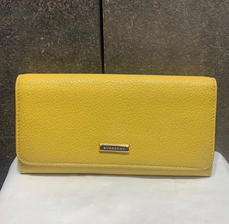Authentic Burberry Yellow Leather Wallet