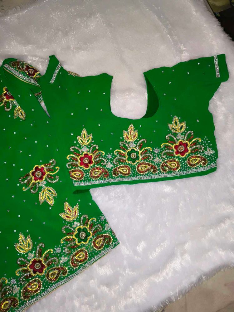 Green Embellished Saree with blouse