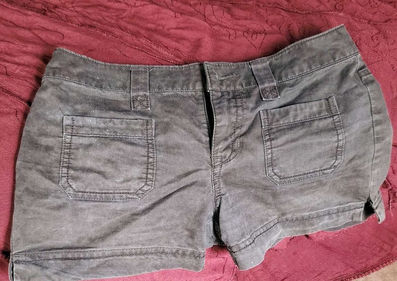 Womens Grey Cargo Shorts