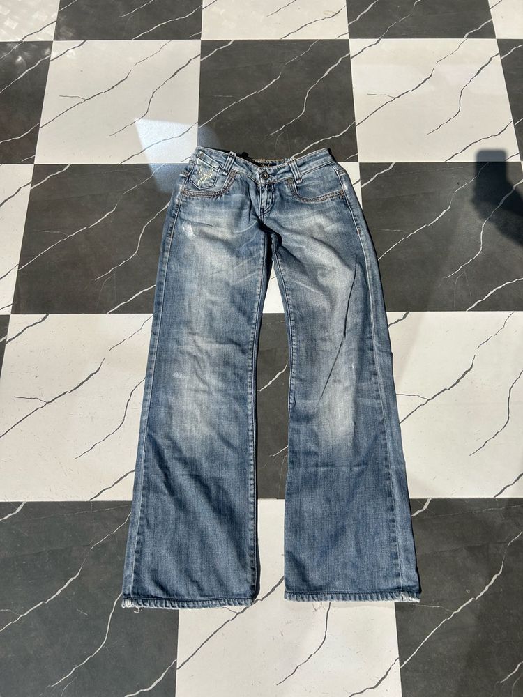 Women's Blue Wash Wide Leg Jeans