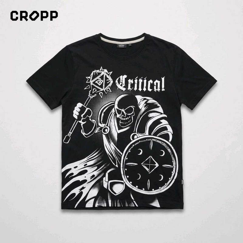 CROPP 'Critical' Dark Fantasy Skull Graphic Tee