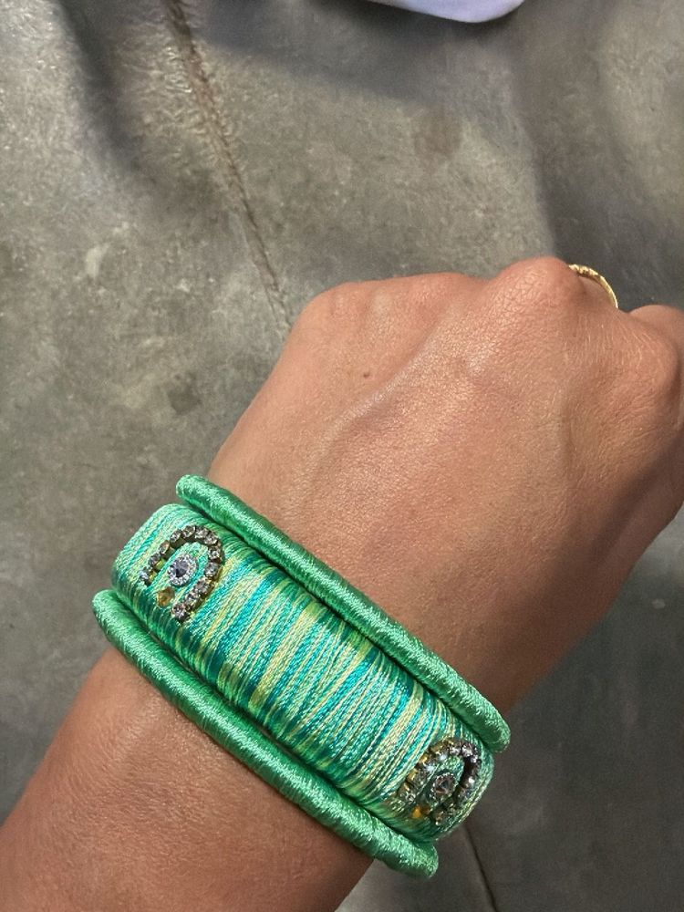 Beautiful Green Silk Thread Bangles