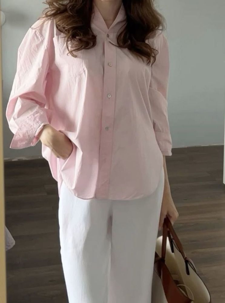 Zara light pink oversized shirt