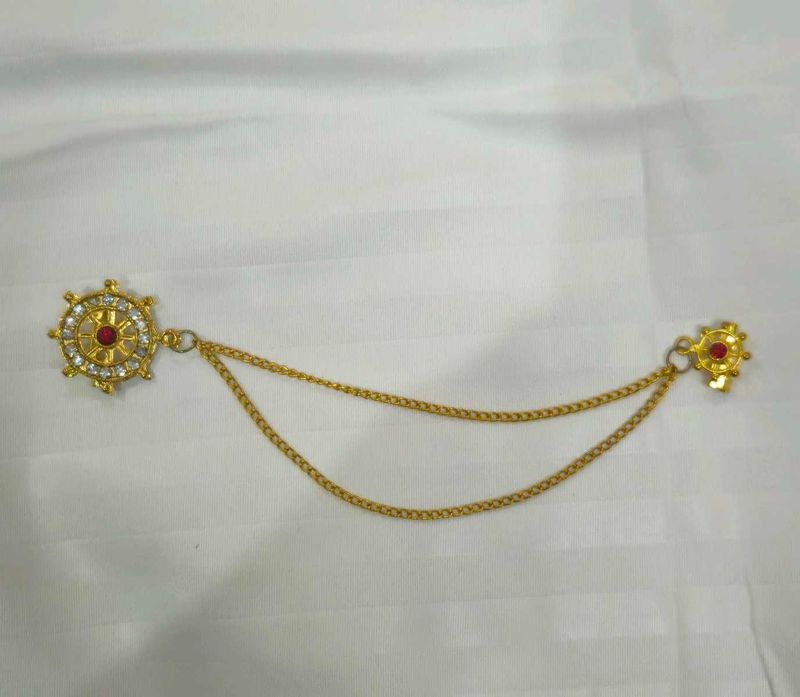 Gold Chain Brooch