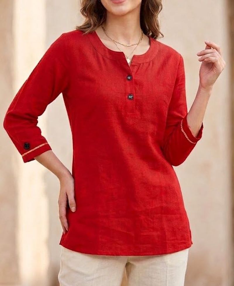 Softness  Tunics Red- Top