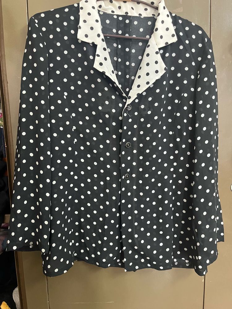 Chic Polka Dot Blazer - Timeless Style