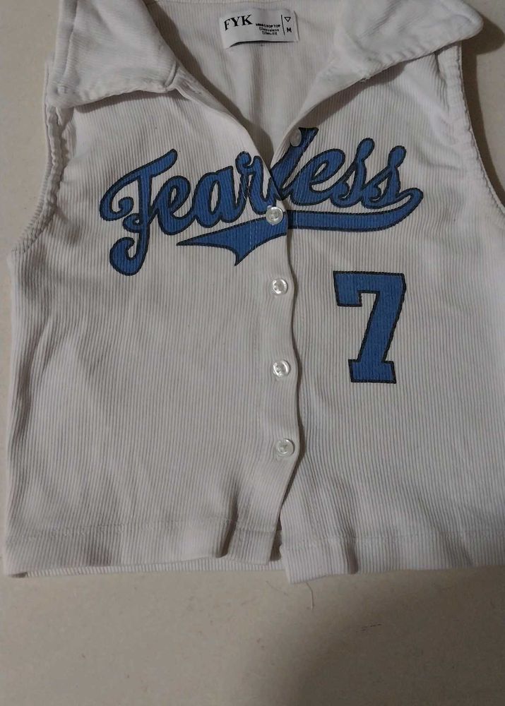 Fearless Graphic Button-Up Top