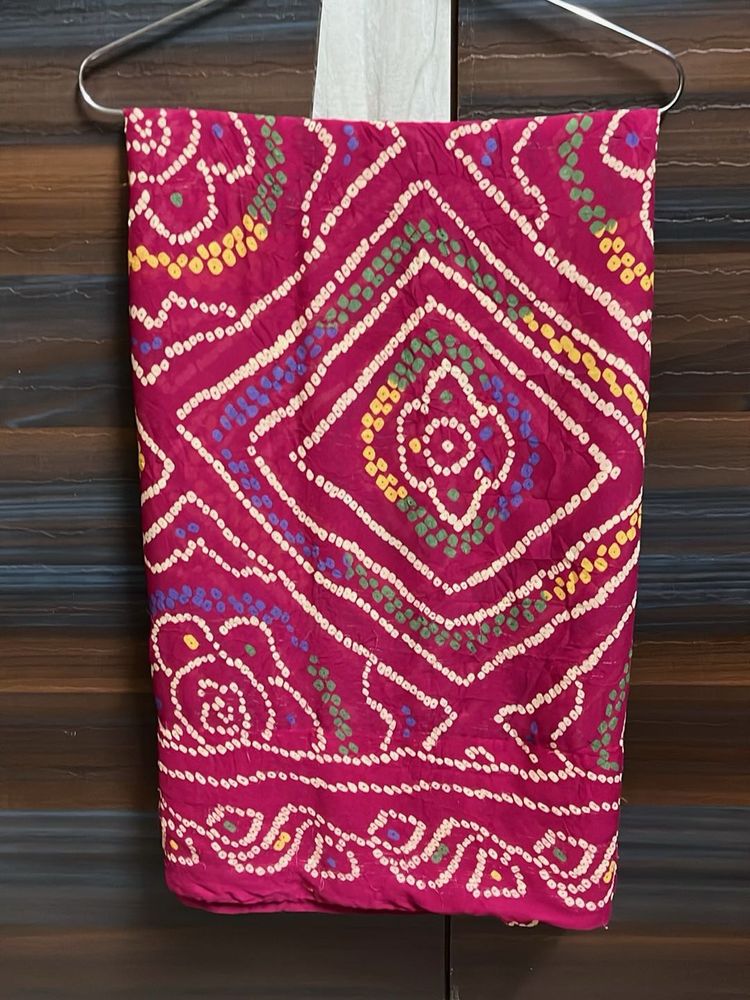 mesh beautiful chunri bhandej saree