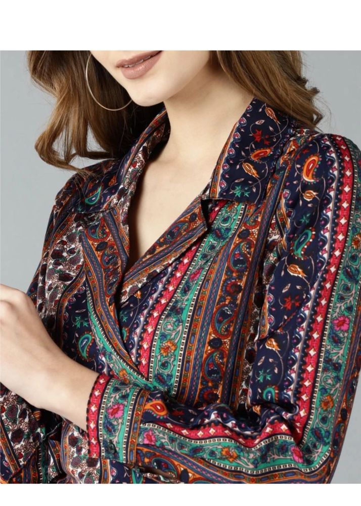 Stylish Printed Wrap Top