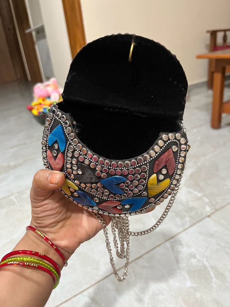 Boho Embellished Clutch Bag front back same design