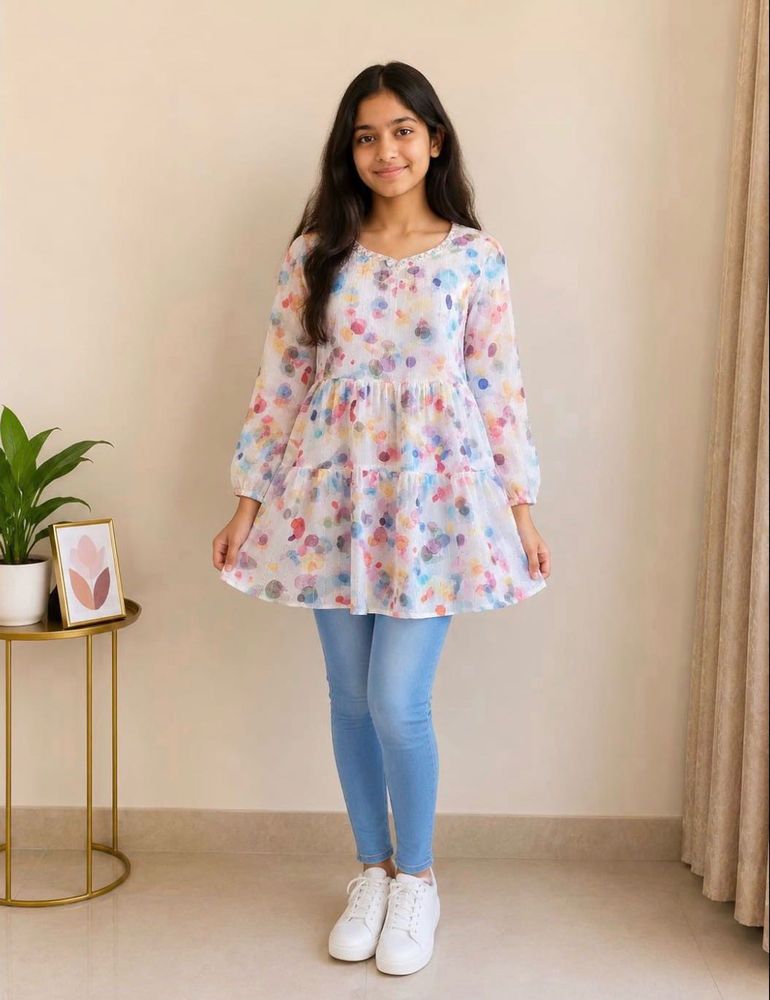 Tiered Floral Print Tunic