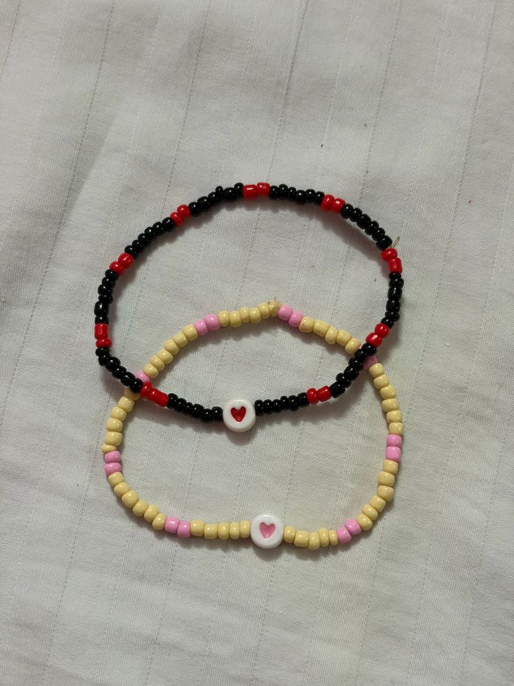 Spiderman Beaded Heart Bracelets (Set of 2)