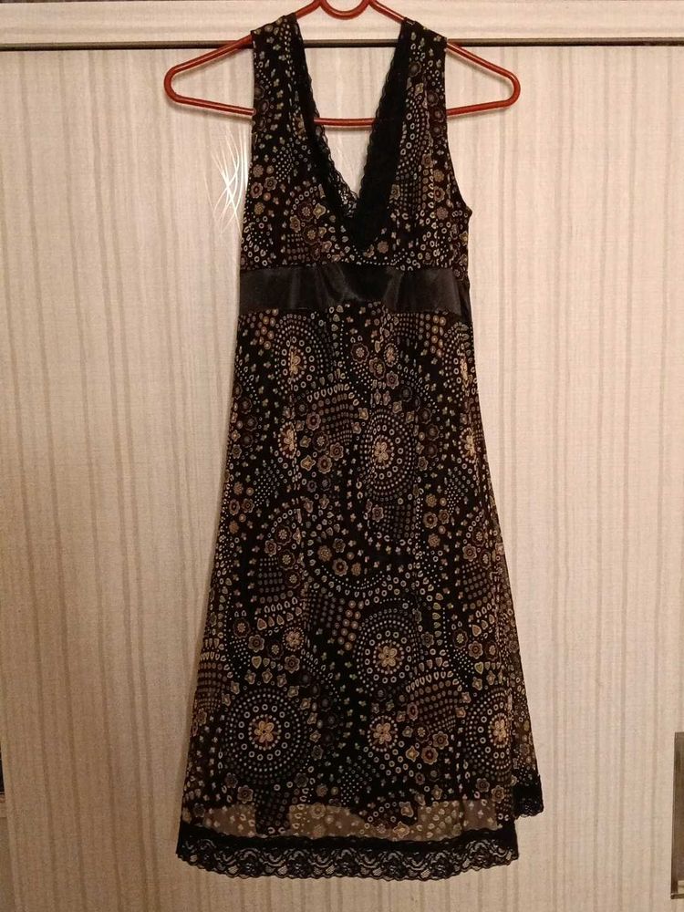 Stylish Black Print Vintage Dress