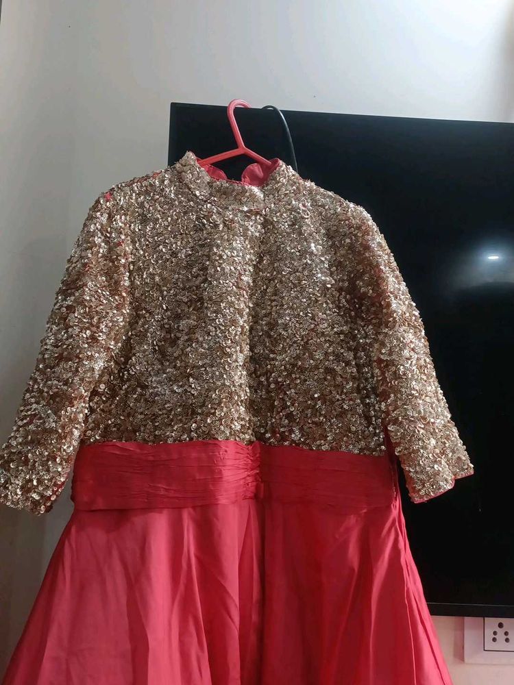 Sparkling Gold Sequins Lehenga Choli Set