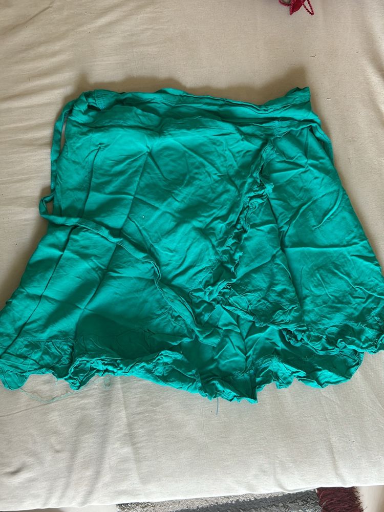 New Summery Goan Sea Green Wrap Around Skirt
