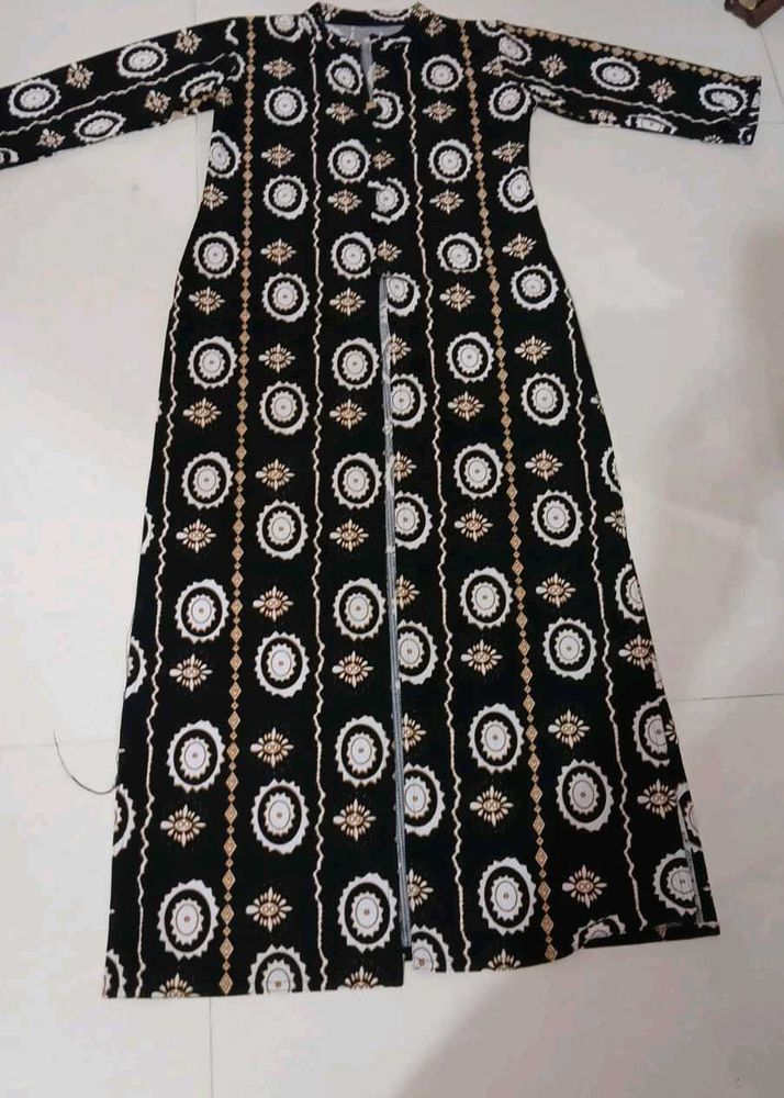 Black Printed Long Kurta