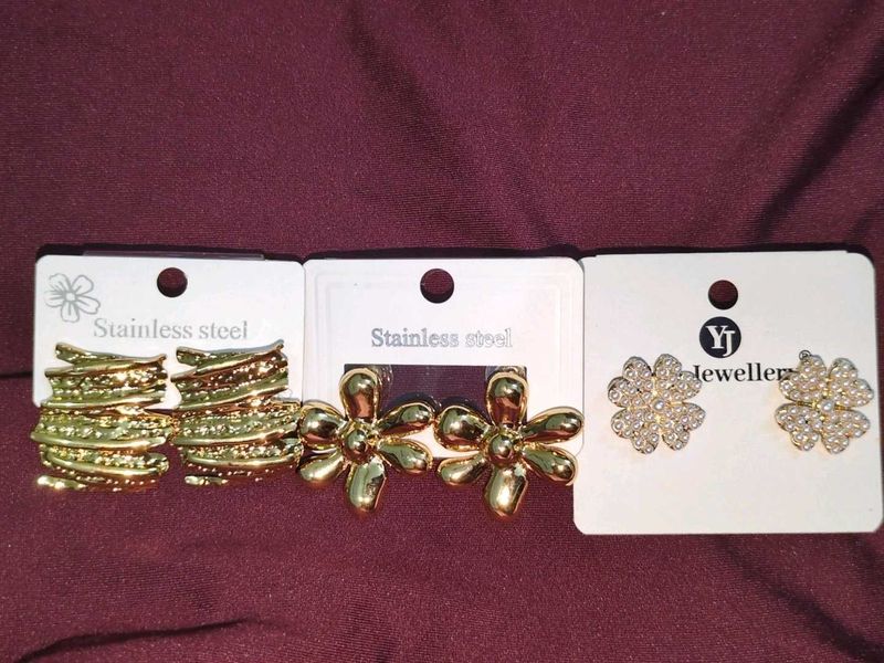 Set of 3 Pairs Earrings
