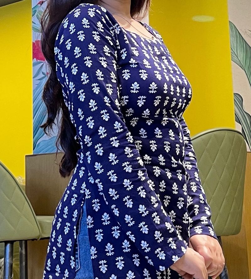 Blue Printed Kurta
