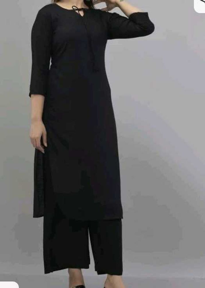 Black 🖤 rayon stylish kurti with plazo