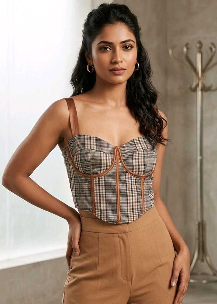 Checkered Corset Top