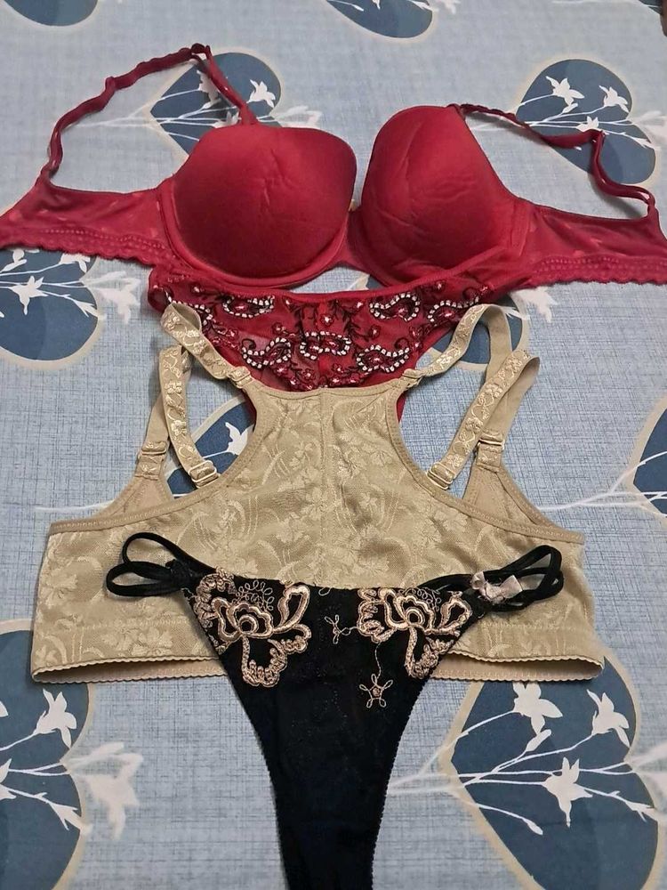 combo  Of  Four  Imported Fabric Bra N Panty