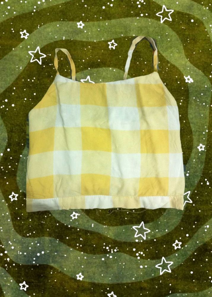 Yellow Gingham Cami Top