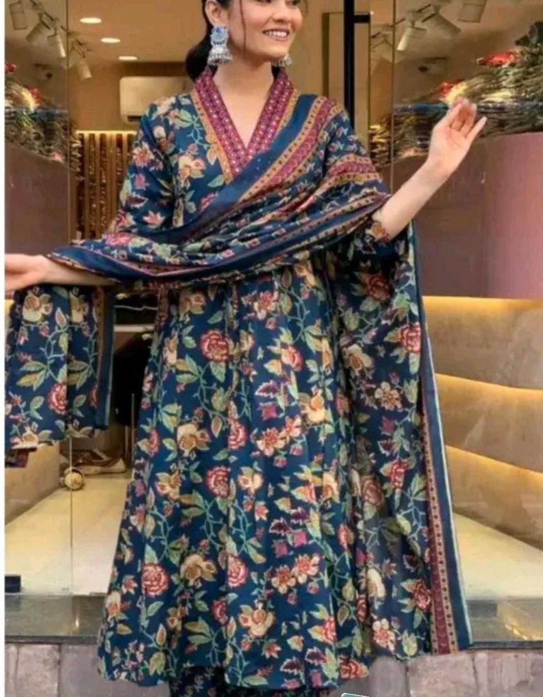 Beautiful Floral Print Kurta Set with Dupatta