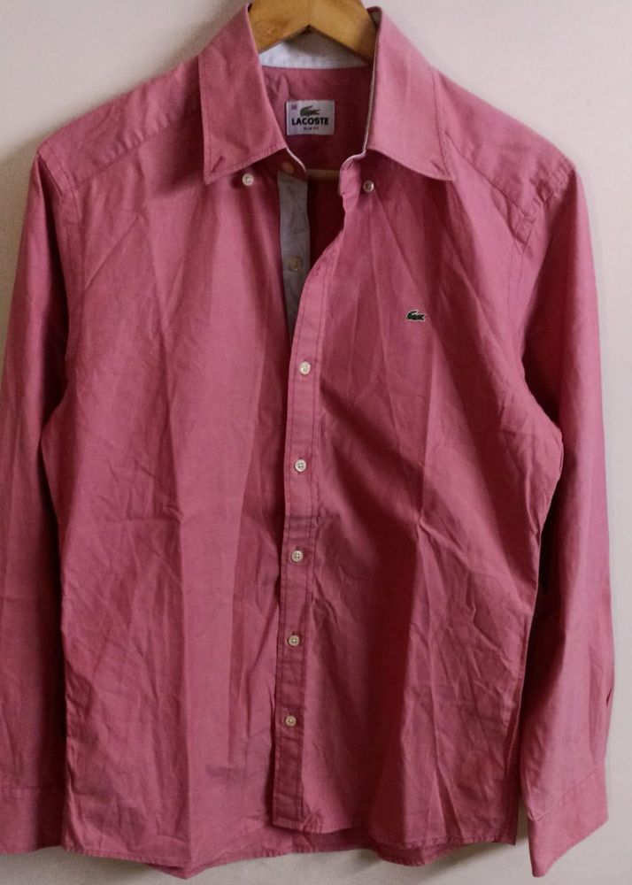 Lacoste Men's Pink Button-Down Shirt