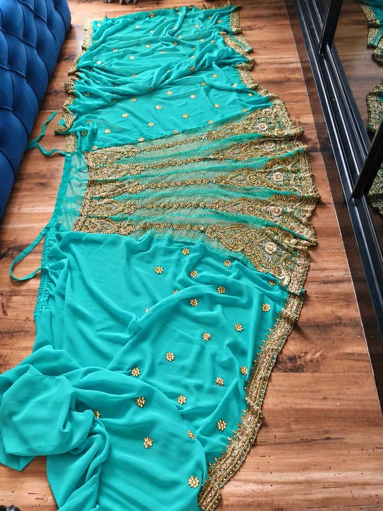handwork lehanga saree