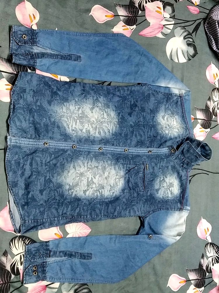 GENESIS DENIM PRINTED T SHIRT BLUE