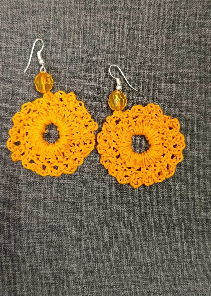 Handmade Crochet Flower Earrings