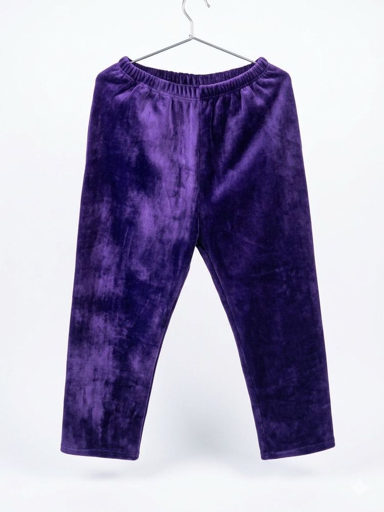Faux Fur Purple Velvet Lounge Pants ✨