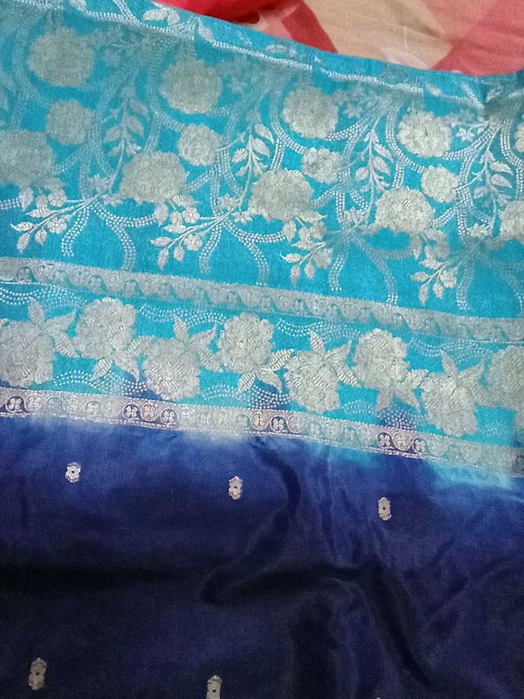 Blue &amp; Turquoise Banarasi Saree