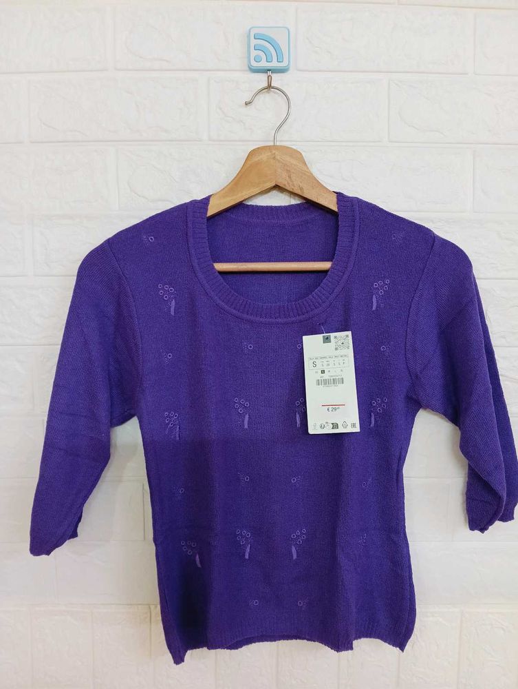 Purple Knit Sweater