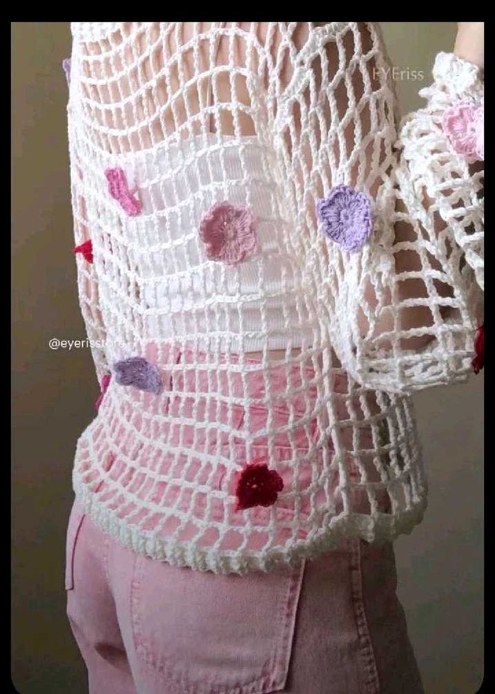 Crochet Flower Net Top
