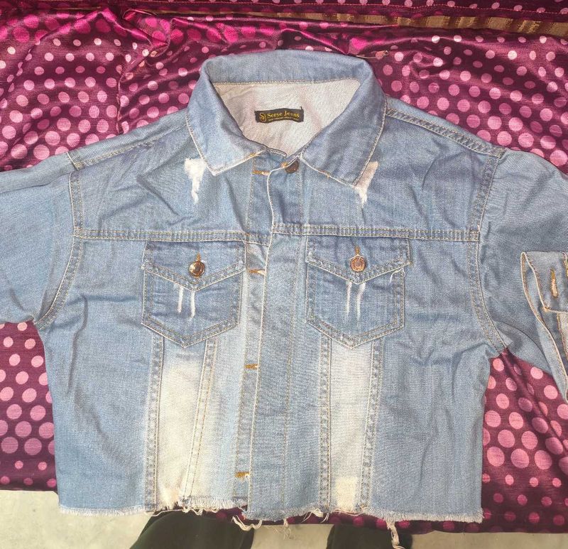 Stylish Oversized Ripped Denim Jacket