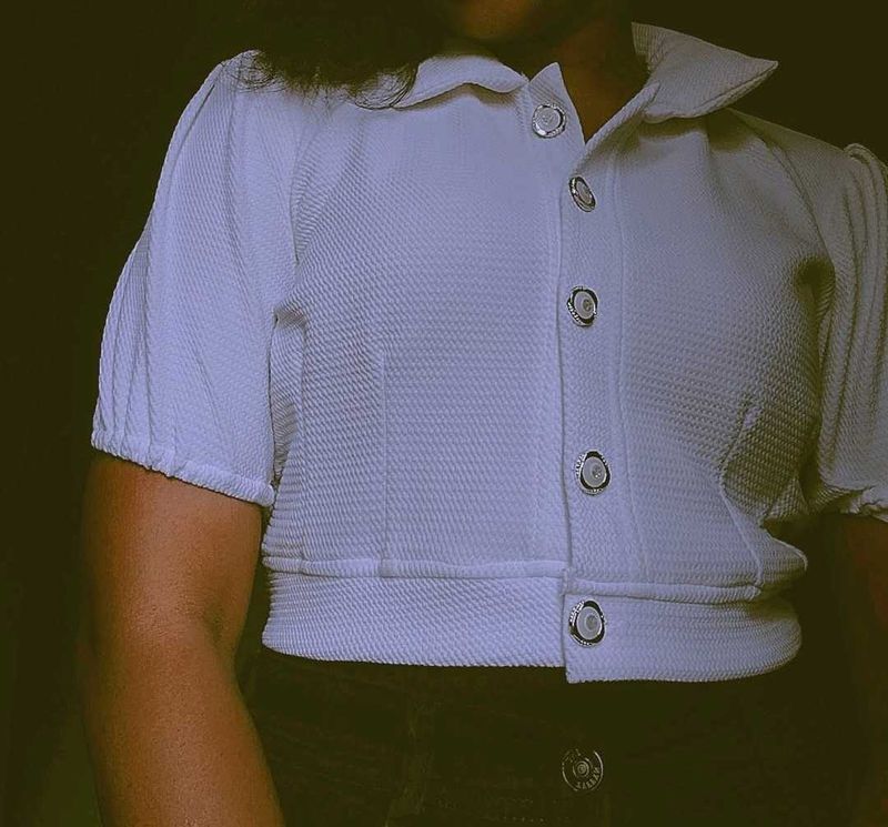 white crop top