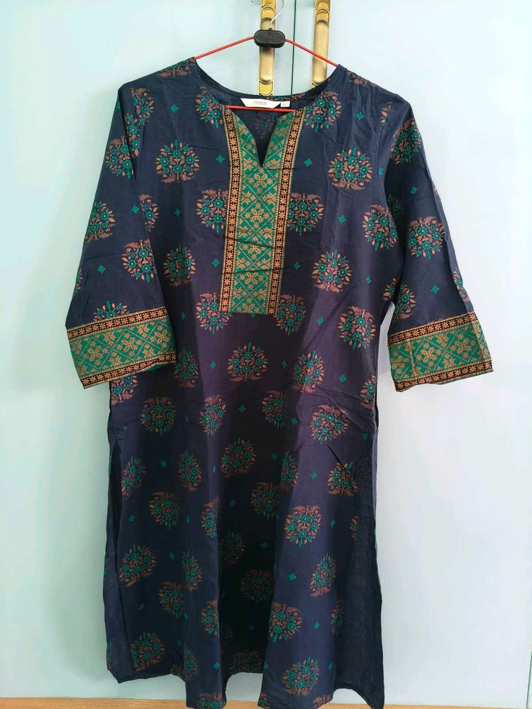 Stylish Navy Blue Printed Kurta
