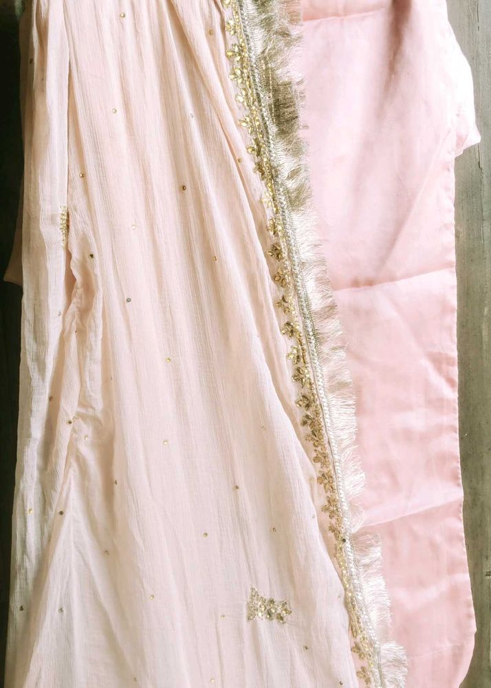 hand work peach kurtas set