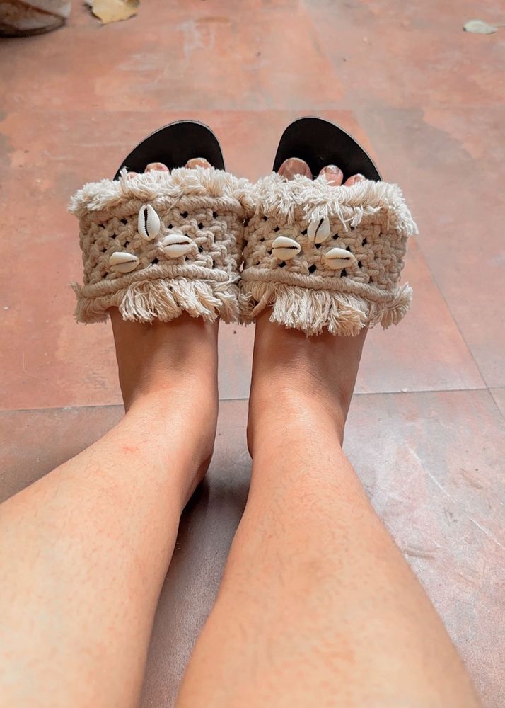 Imported Boho-Chic Shell Slip-Ons