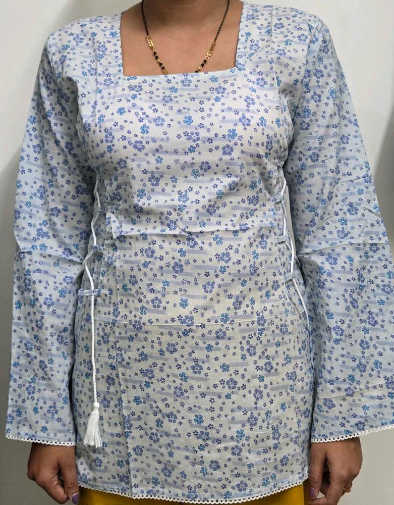Floral Print Cotton Kurta