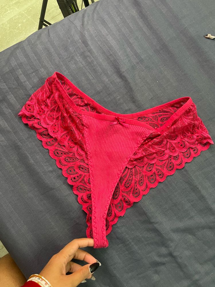 Lace Trim Thong Panty