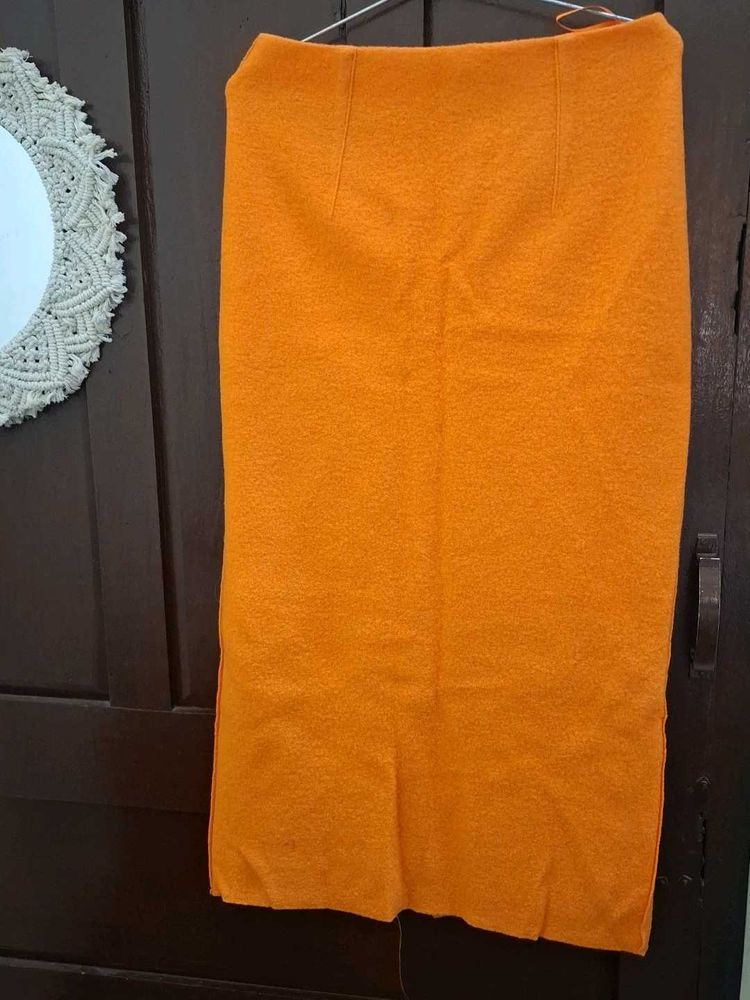 Orange Pencil Skirt