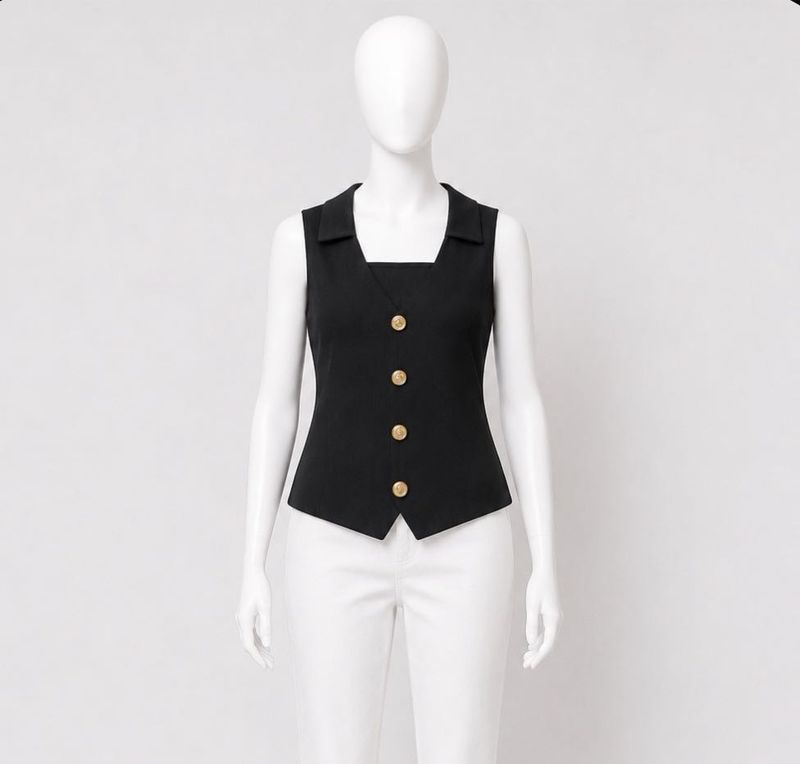 Chic Black Sleeveless Vest Top