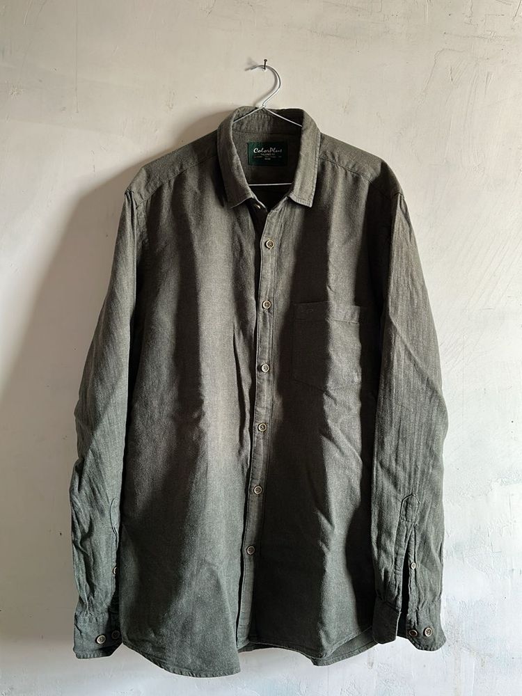 Classic Olive Green Button-Up Shirt