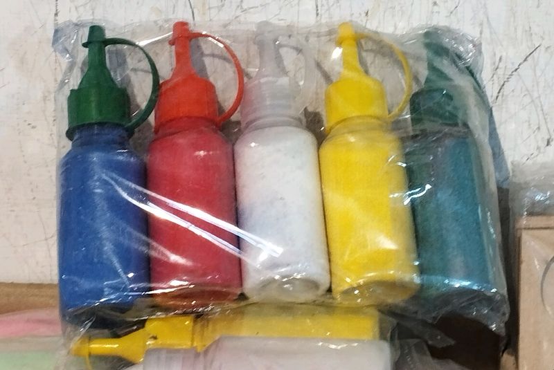 5 Bottle Rangoli Colors Powder Set For Diwali