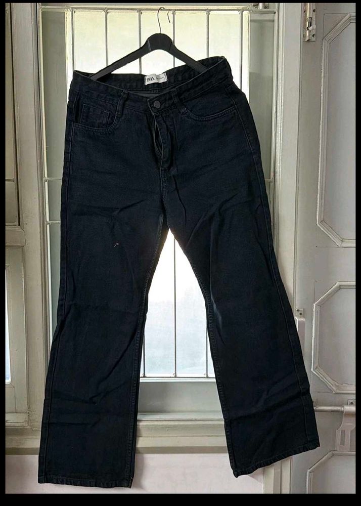 Zara Black Wide Leg Jeans
