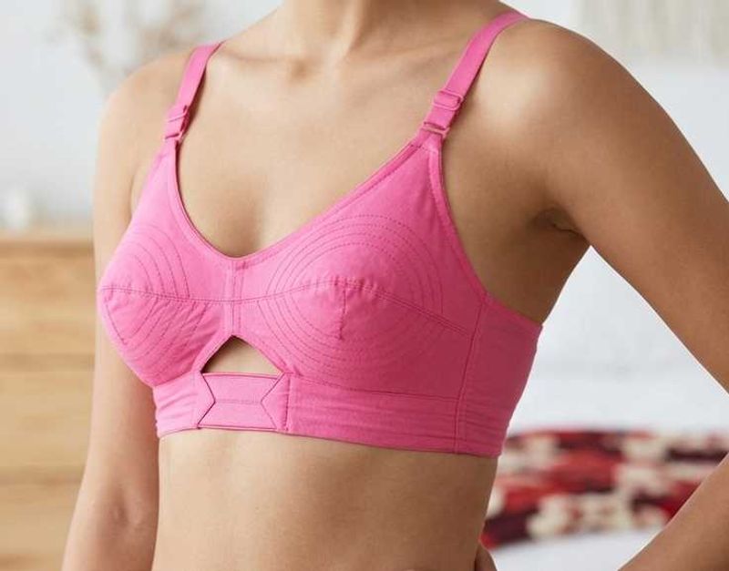 Comfortable Pink Cotton Bra